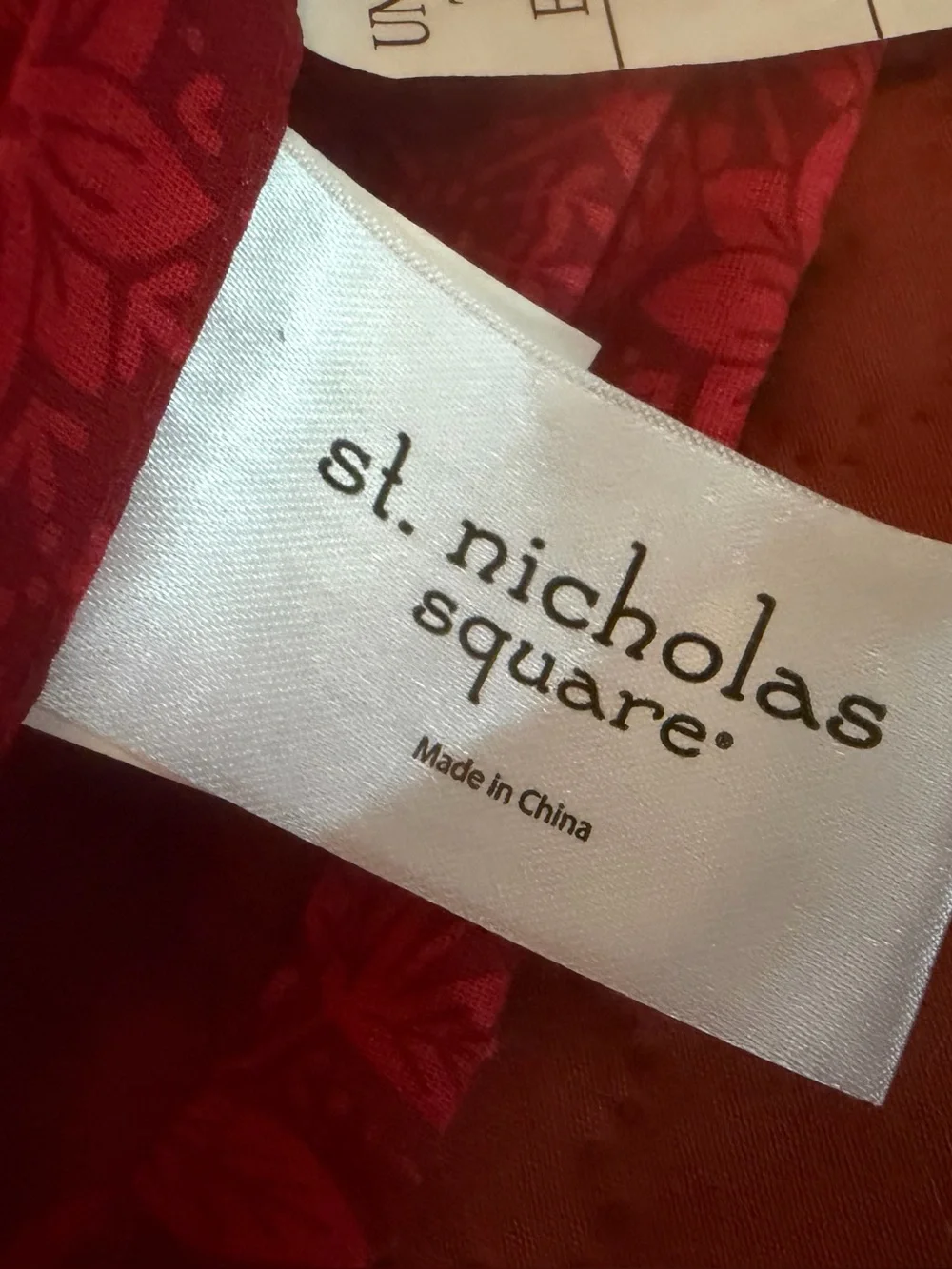 St. Nicholas Square Poinsettia Quilted Pillow Shams Red Cream Cottage Christmas
